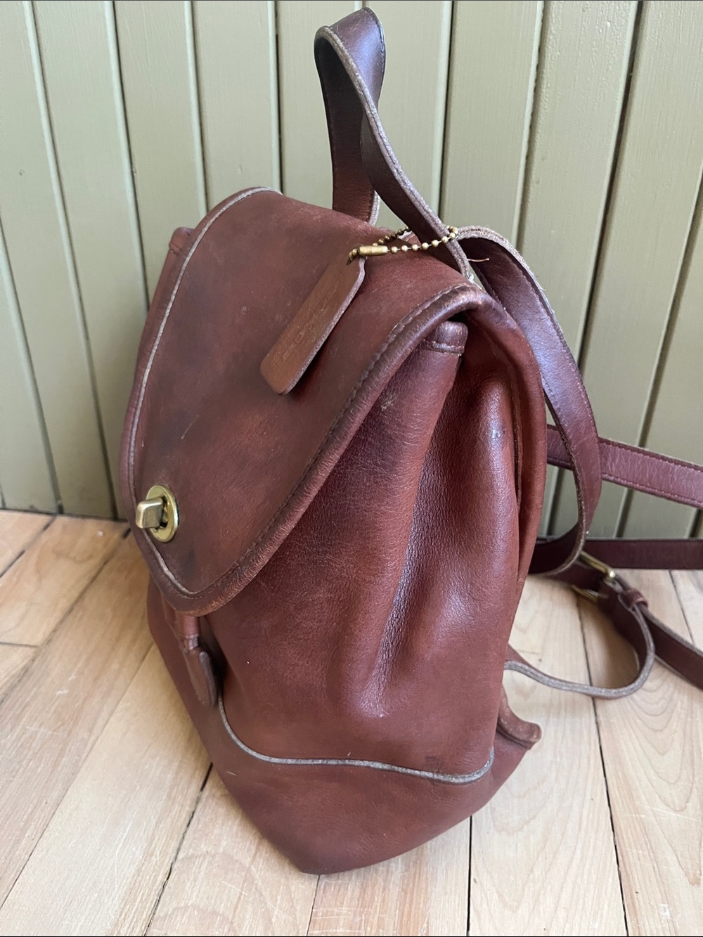 Coach H50-9960 Daypack Brown Leather Mini Backpack Purse Turn-Lock Closure - Picture 2 of 14